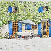 Maison au volets bleus